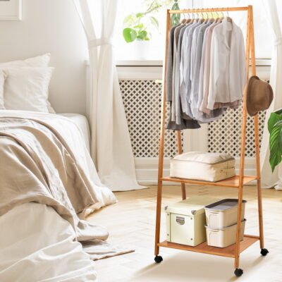 Artiss Clothes Rack Airer Coat Stand 165x59cm Wheels - Image 8