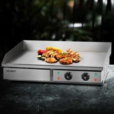 Devanti Commercial Electric Griddle 73cm BBQ Grill Plate 4400W - Image 8