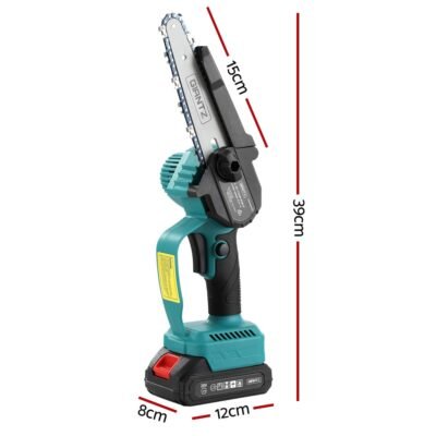 Giantz 6 Mini Cordless Electric Chainsaw Rechargeable Wood Cutter" - Image 2