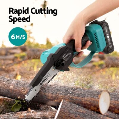 Giantz 6 Mini Cordless Electric Chainsaw Rechargeable Wood Cutter" - Image 4