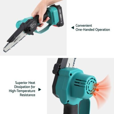 Giantz 6 Mini Cordless Electric Chainsaw Rechargeable Wood Cutter" - Image 5