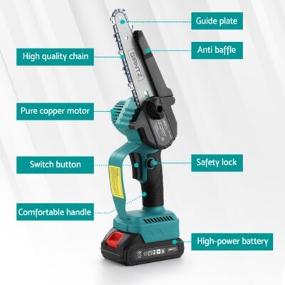 Giantz 6 Mini Cordless Electric Chainsaw Rechargeable Wood Cutter" - Image 6
