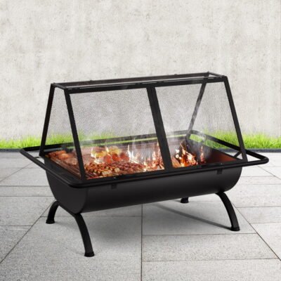 Grillz Fire Pit BBQ Grill Outdoor Fireplace Steel - Image 5
