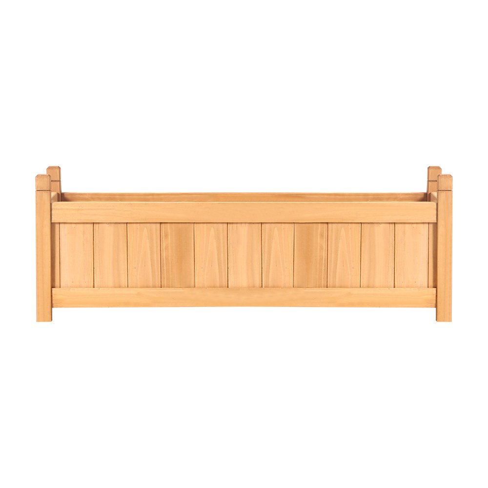 Green Fingers Garden Bed 90x30x33cm Wooden Planter Box Raised Container Growing - Image 3