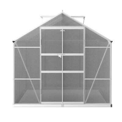 Greenfingers Greenhouse 3x2.5x2.26M Double Doors Aluminium Green House Garden Shed - Image 4