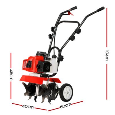 Giantz 88CC Tiller Garden Cultivator Rototiller 4 Blades Soil Plower Rotary Hoe - Image 2