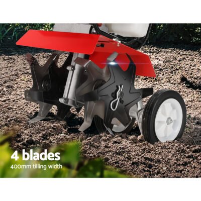Giantz 88CC Tiller Garden Cultivator Rototiller 4 Blades Soil Plower Rotary Hoe - Image 5