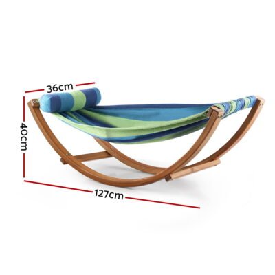 Gardeon Hammock Bed Outdoor Camping Kids Timber Hammock Rocking - Image 2
