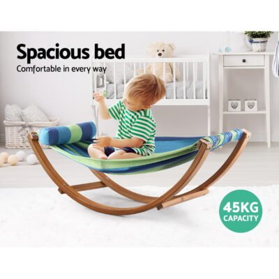 Gardeon Hammock Bed Outdoor Camping Kids Timber Hammock Rocking - Image 6