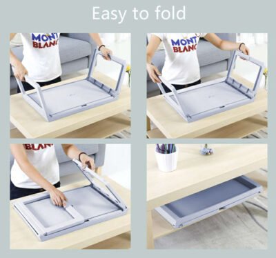 Multifunction Laptop Bed Desk with foldable legs for Home Office (Blue) - Image 4