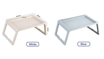 Multifunction Laptop Bed Desk with foldable legs for Home Office (White) - Image 10