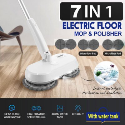 Cordless Electric spin 6Mops Cleaner 5In1 Floor Polisher Sweeper Washer Scrubber - Image 8