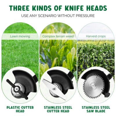 3in1 Cordless Grass Trimmer Grass Lawn Brush Cutter Whipper Snipper with 1 Battery - Image 6