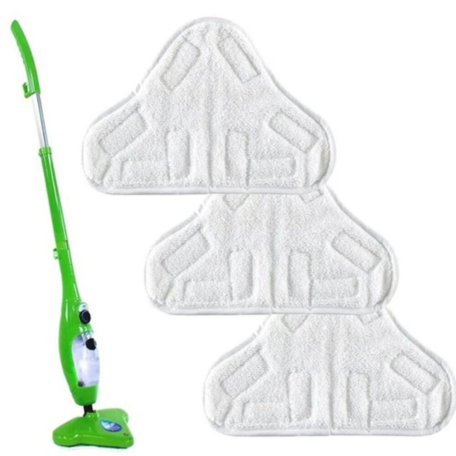 5PCS Stick On White Washable Cleaning Pads Microfiber For X5 Steam Mop H20 H2O - Image 3