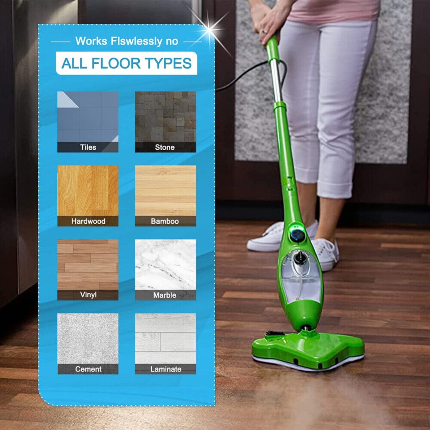 5PCS Stick On White Washable Cleaning Pads Microfiber For X5 Steam Mop H20 H2O - Image 4