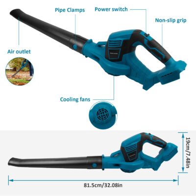 Cordless Garden Leaf Dust Blower Handheld For Makita With 2Battery & Charger 36V - Image 3