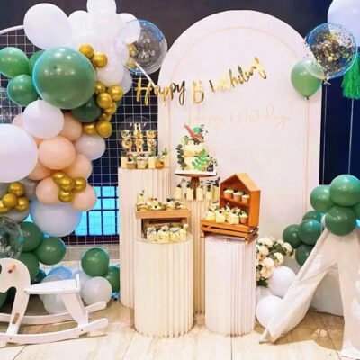 3 PCS Carboard Round Plinth Cylinder Pedestal Wedding Flower Display Stand - Image 7