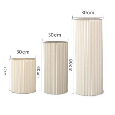 3 PCS Carboard Round Plinth Cylinder Pedestal Wedding Flower Display Stand - Image 8