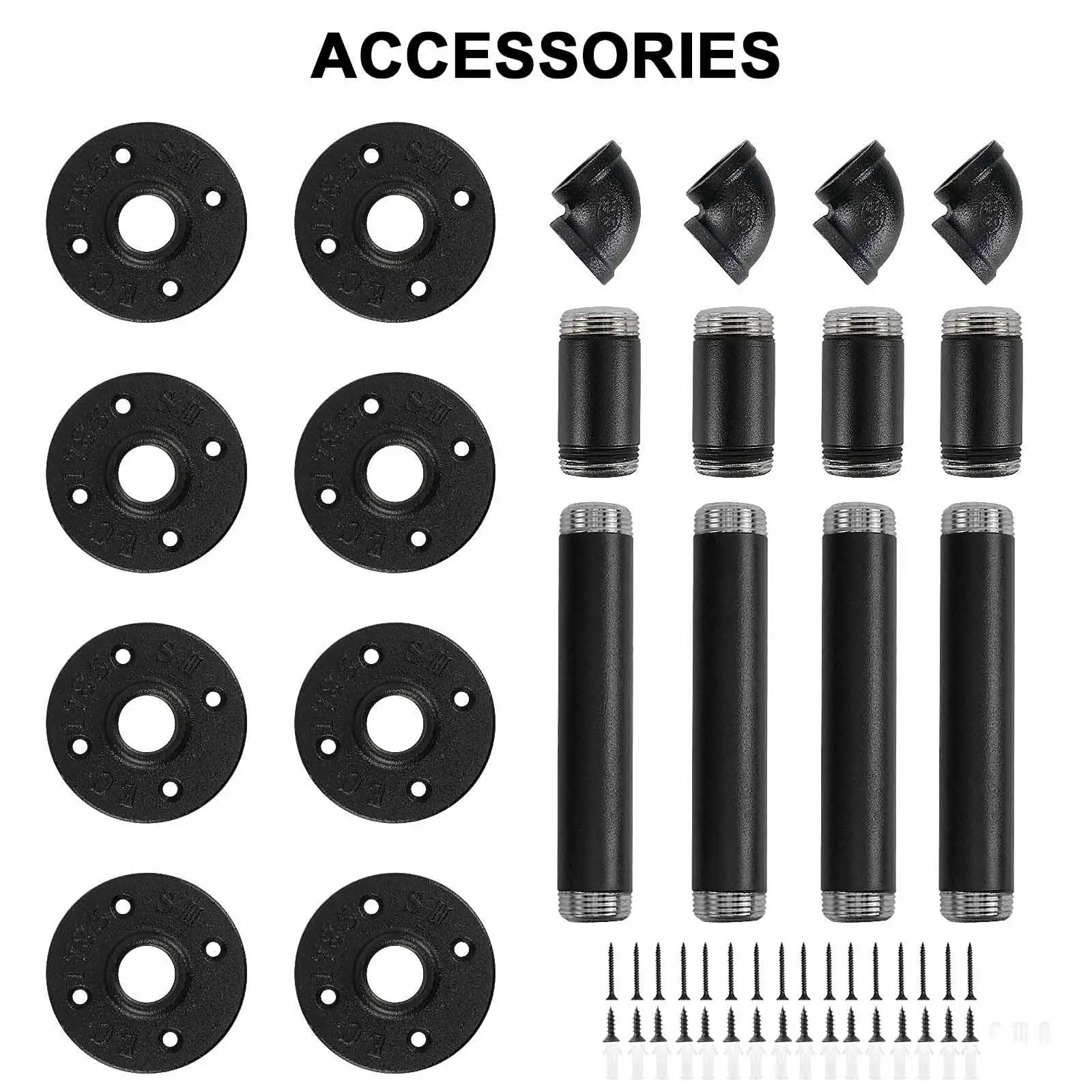 4PCS Pipe Floating Shelf Bracket Industrial Pipe Shelf Bracket Mounting Bracket Storage Racks Decor - Image 5